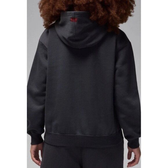 Jordan Gel Oversized Pullover Hoodie Statement Fleece Charcoal 23 Bling Logo M - Picture 2 of 11